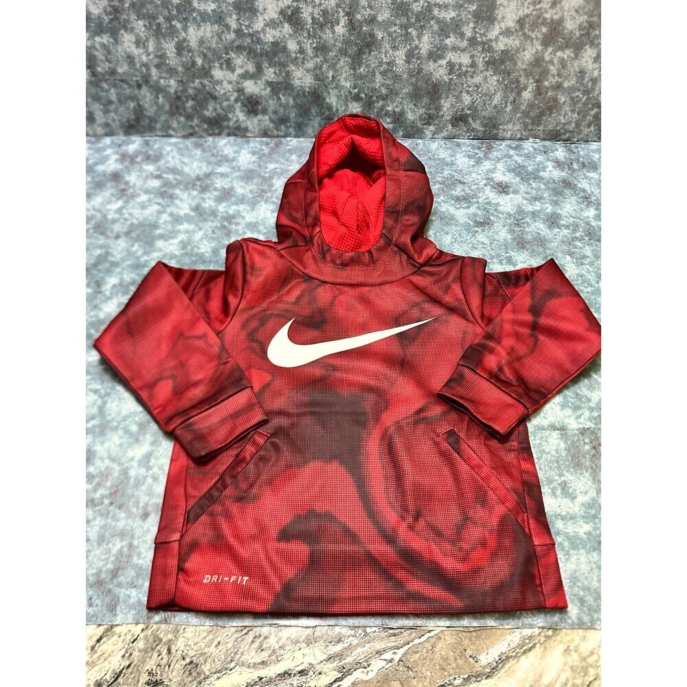 Nike Red and Black Dri-FIT Pullover Hoodie for Kids 2T - Picture 3 of 8